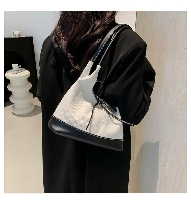 Korean Style White Black Bow Shoulder Bag — feature 22