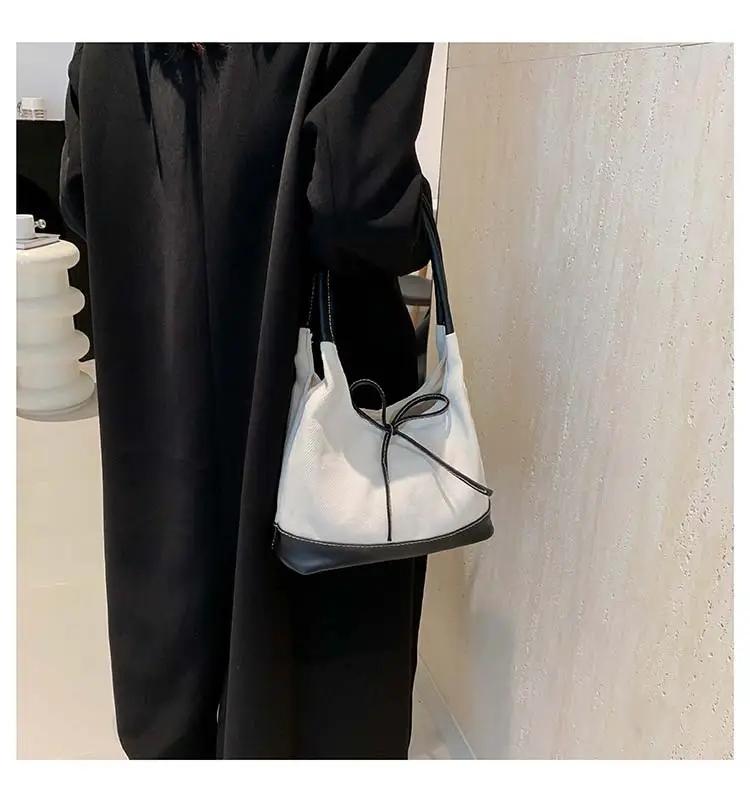 Korean Style White Black Bow Shoulder Bag — feature 23