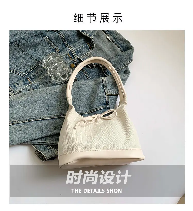 Korean Style White Black Bow Shoulder Bag — feature 4