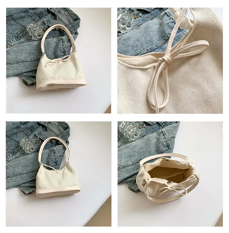 Korean Style White Black Bow Shoulder Bag — feature 9