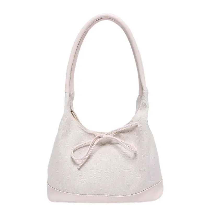 Korean Style White Black Bow Shoulder Bag - Image 2