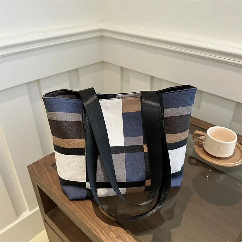 New Women's Plaid Tote Bag 2026 Large Capacity - Image 2