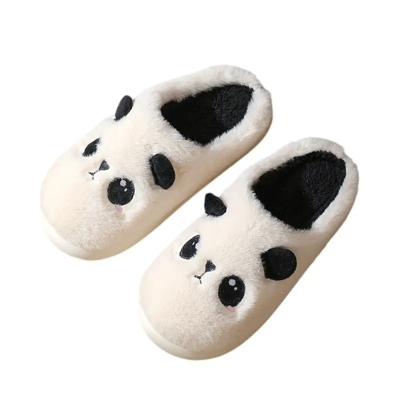 Panda Cotton Slippers Winter Sole Thickened Home Foreign Trade Cross-border Cotton Cartoon Plush Winter Student Couple Slippers