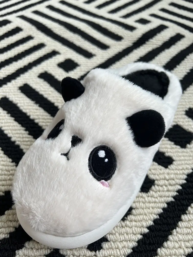 Panda Cotton Slippers Winter Sole Thickened Home Foreign Trade Cross-border Cotton Cartoon Plush Winter Student Couple Slippers — feature 8
