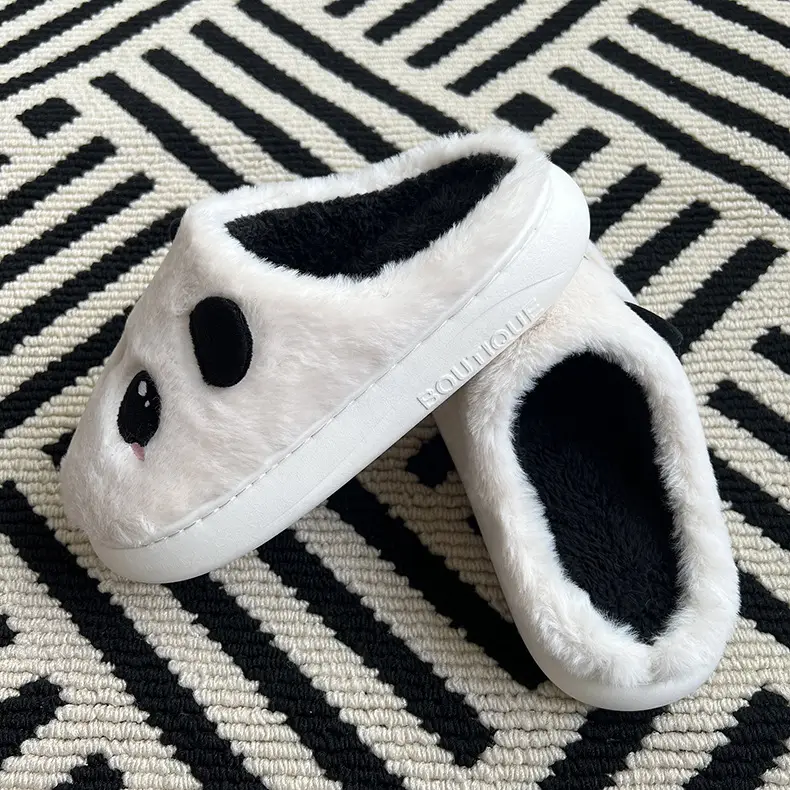Panda Cotton Slippers Winter Sole Thickened Home Foreign Trade Cross-border Cotton Cartoon Plush Winter Student Couple Slippers — feature 9