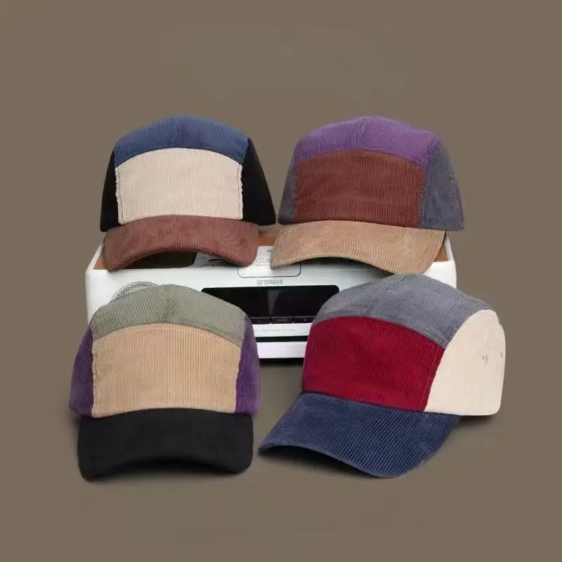 Women's Color-matching Brim Cap Autumn Winter Soft Corduroy