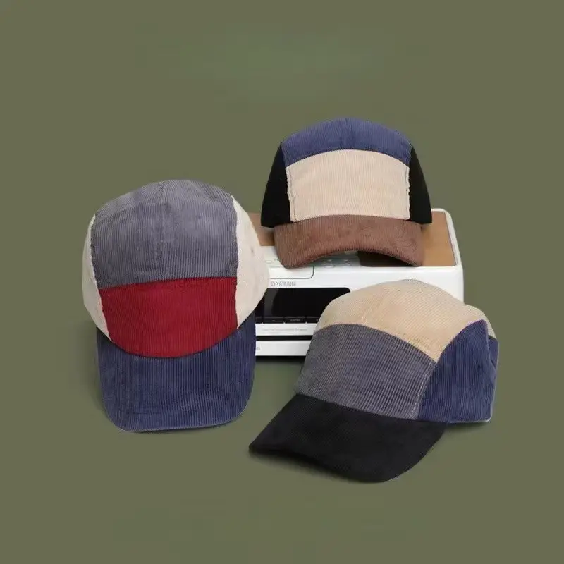 Women's Color-matching Brim Cap Autumn Winter Soft Corduroy