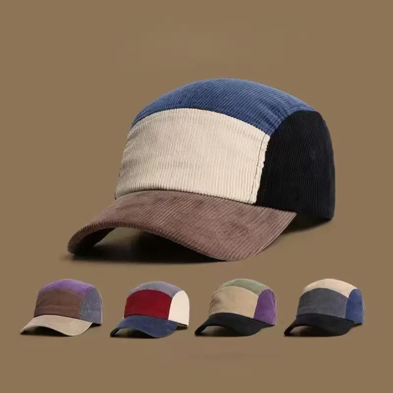 Women's Color-matching Brim Cap Autumn Winter Soft Corduroy — feature 1