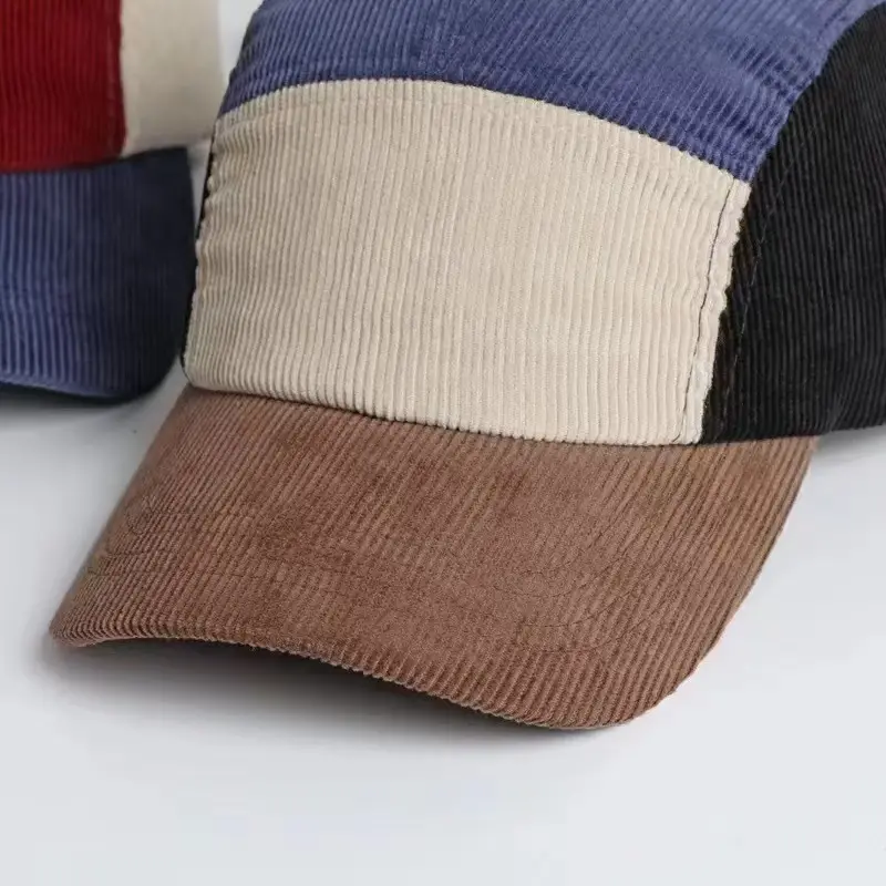 Women's Color-matching Brim Cap Autumn Winter Soft Corduroy — feature 9