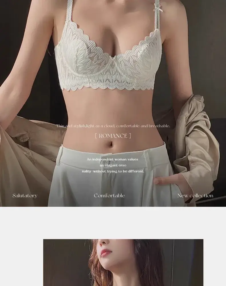 Lace Intimates Women Summer Thin Large Breasts Anti Sagging Set — feature 20