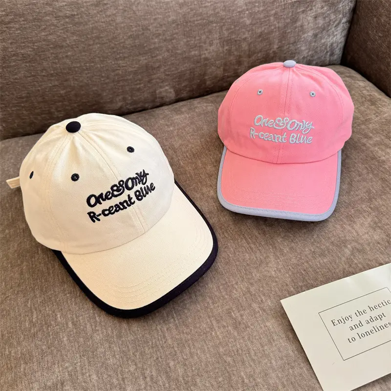 White Embroidered Baseball Cap for Kids Outdoor Use