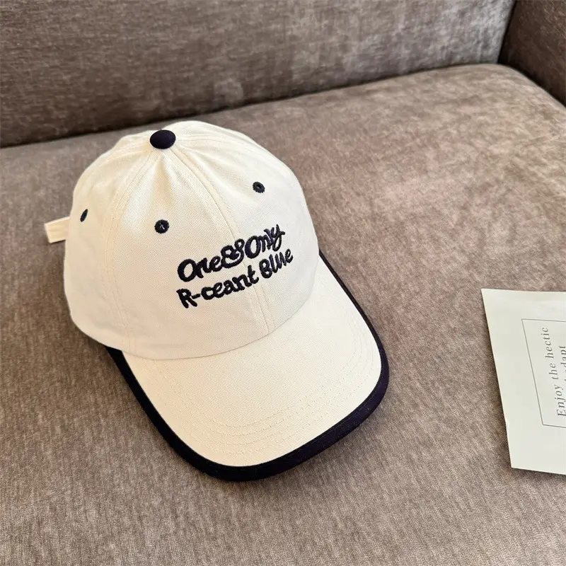 White Embroidered Baseball Cap for Kids Outdoor Use