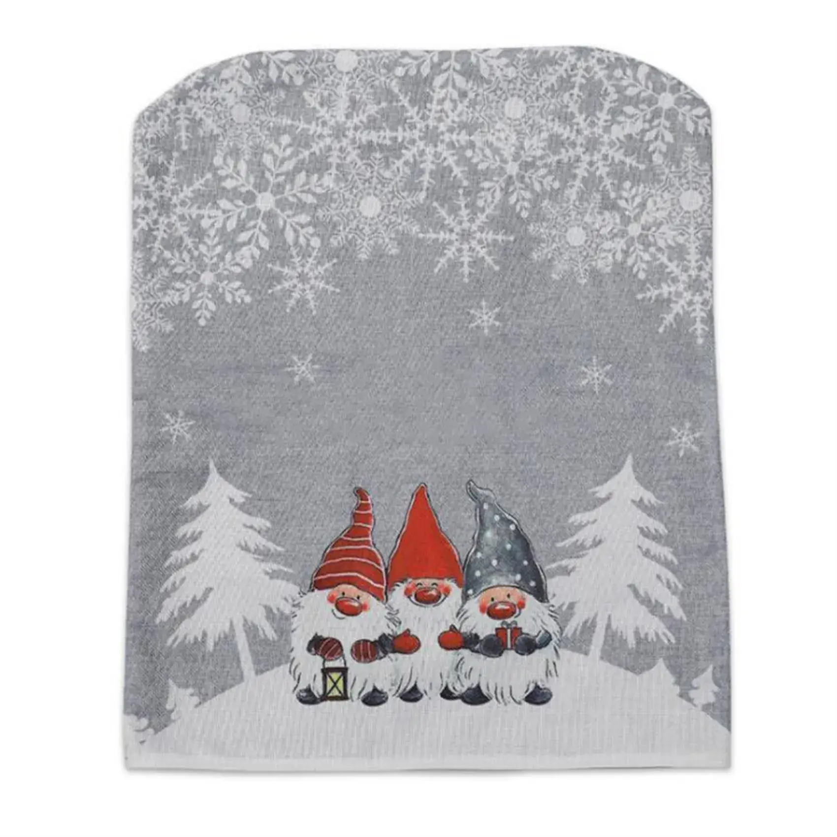 Christmas Table Chair Covers Red Gray Cartoon Print — feature 8