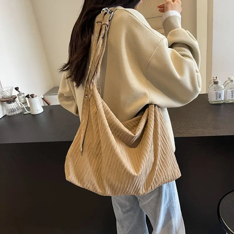 Korean Style Texture Canvas Bag Women New Size All-match Commuter Crossbody Bag - Image 7