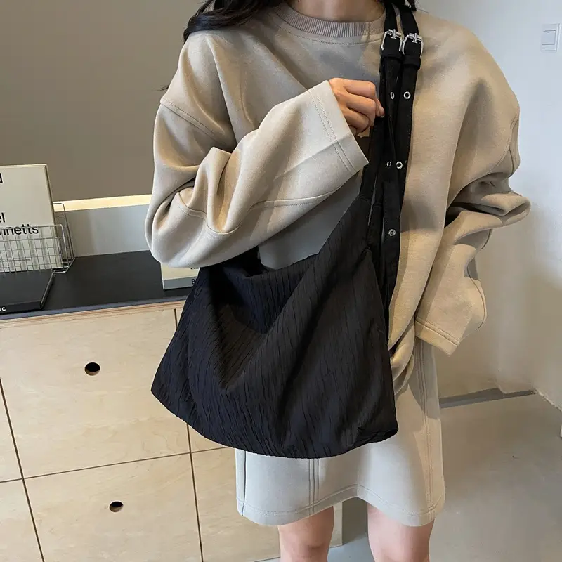 Korean Style Texture Canvas Bag Women New Size All-match Commuter Crossbody Bag - Image 8
