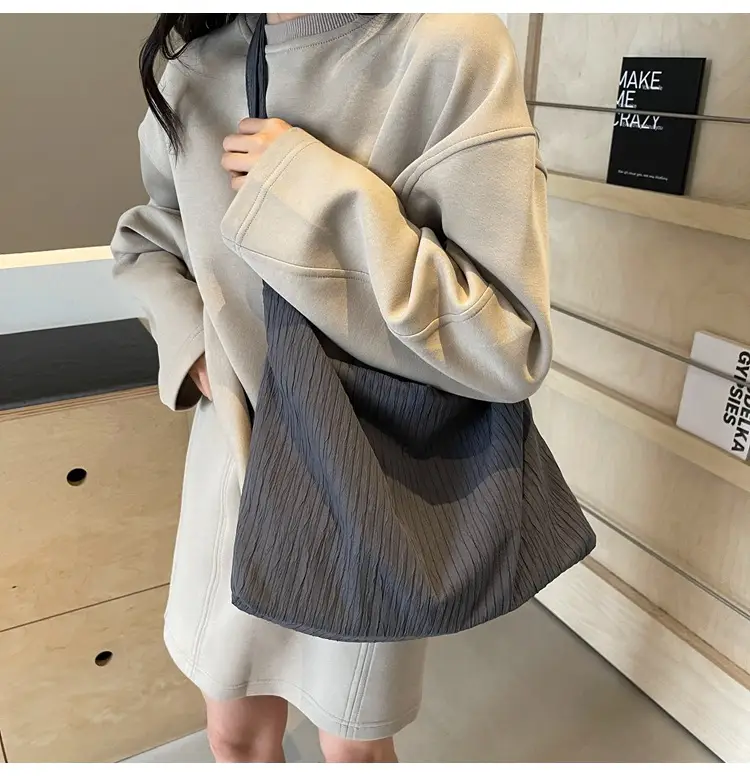 Korean Style Texture Canvas Bag Women New Size All-match Commuter Crossbody Bag — feature 14
