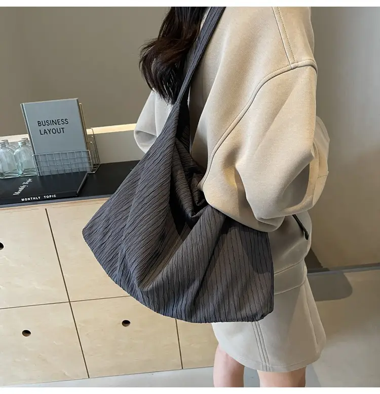Korean Style Texture Canvas Bag Women New Size All-match Commuter Crossbody Bag — feature 16