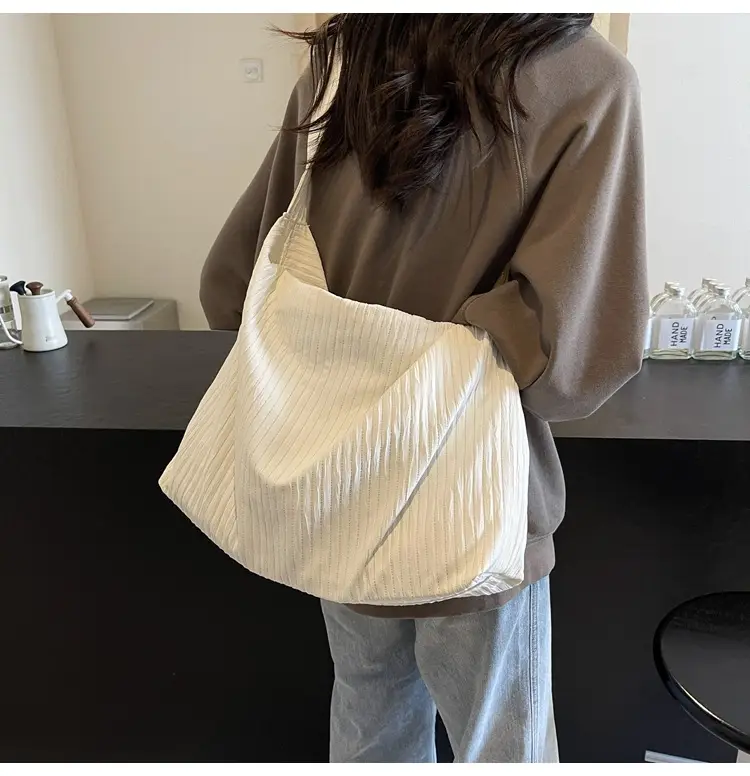 Korean Style Texture Canvas Bag Women New Size All-match Commuter Crossbody Bag — feature 20