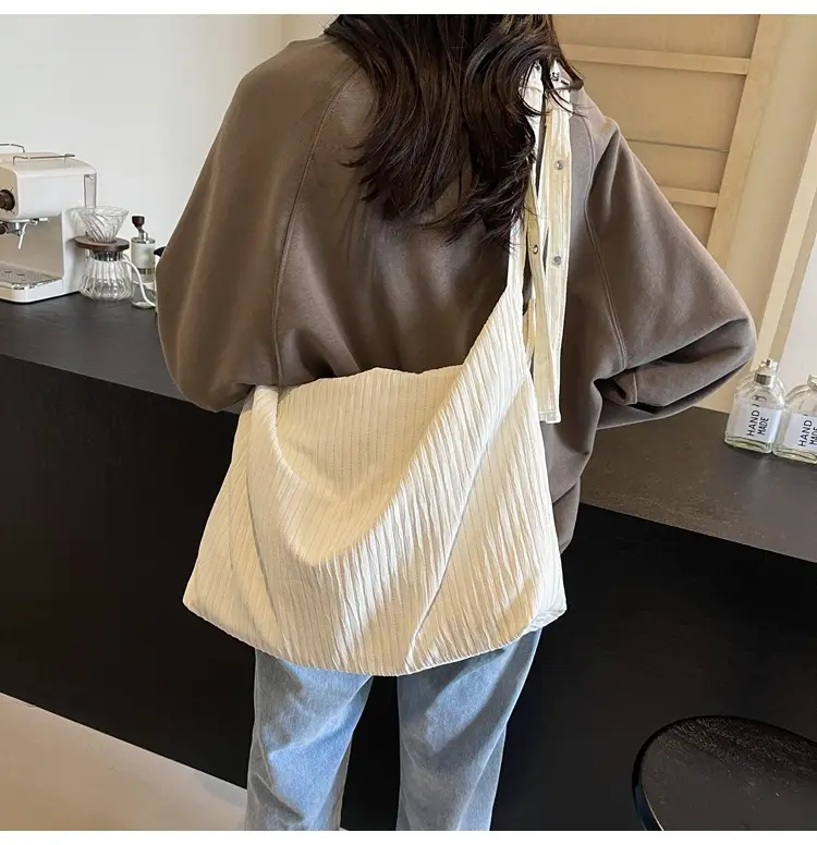 Korean Style Texture Canvas Bag Women New Size All-match Commuter Crossbody Bag — feature 22