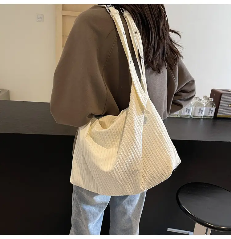 Korean Style Texture Canvas Bag Women New Size All-match Commuter Crossbody Bag — feature 23