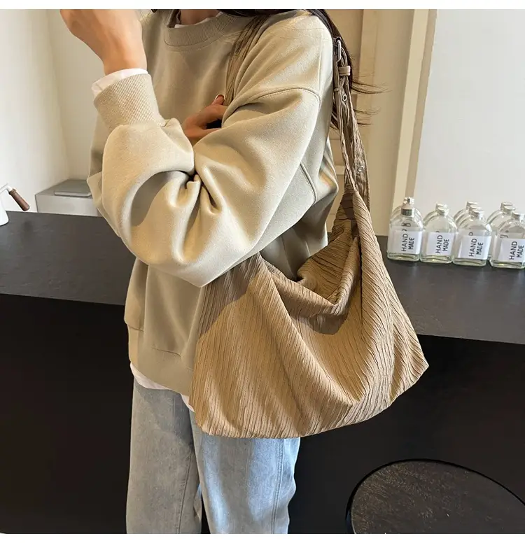 Korean Style Texture Canvas Bag Women New Size All-match Commuter Crossbody Bag — feature 30