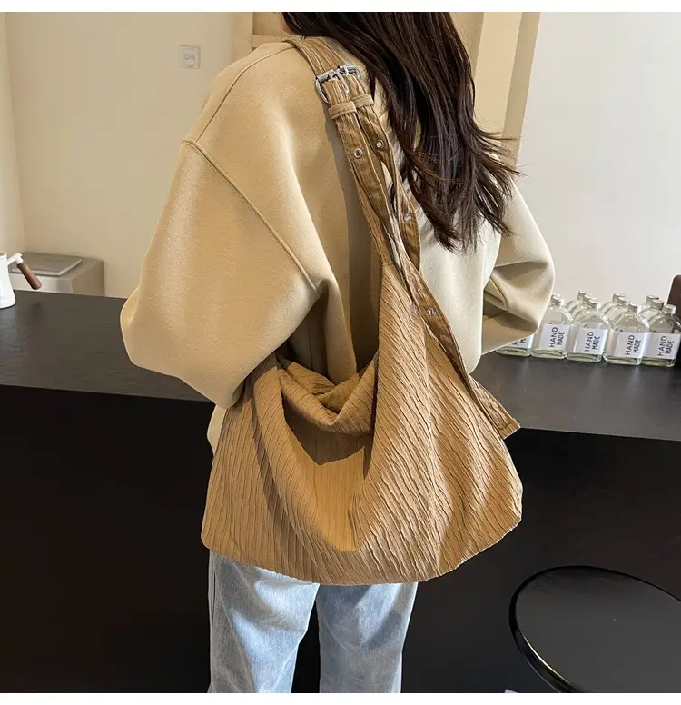 Korean Style Texture Canvas Bag Women New Size All-match Commuter Crossbody Bag — feature 31