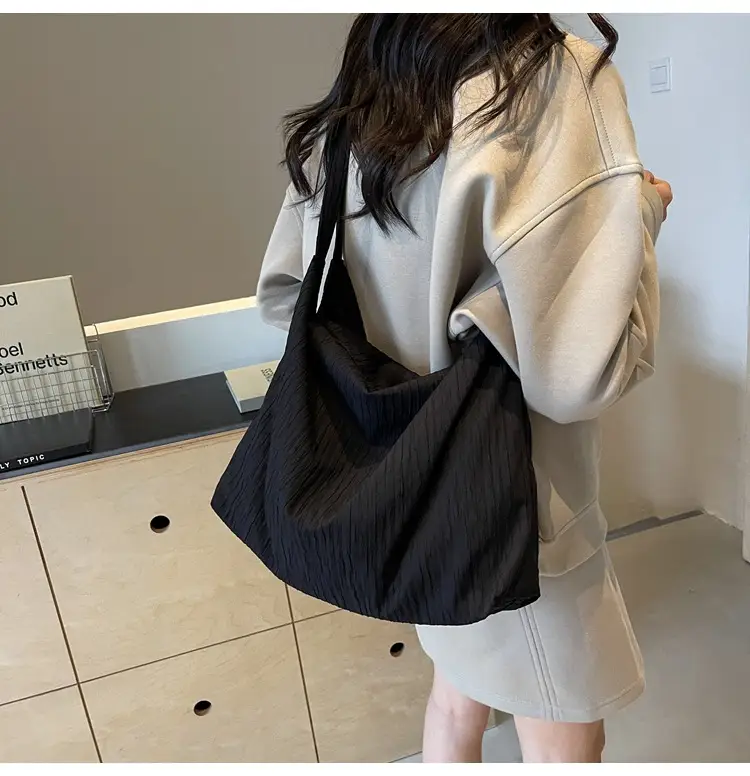 Korean Style Texture Canvas Bag Women New Size All-match Commuter Crossbody Bag — feature 34