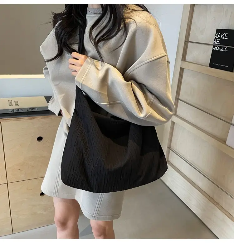 Korean Style Texture Canvas Bag Women New Size All-match Commuter Crossbody Bag — feature 35