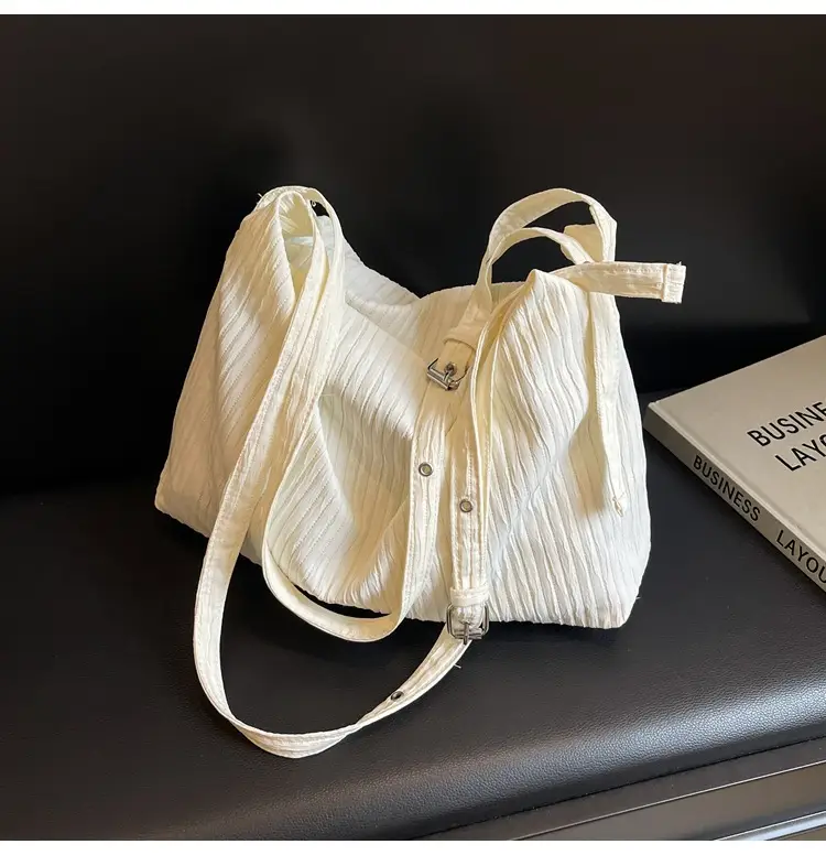 Korean Style Texture Canvas Bag Women New Size All-match Commuter Crossbody Bag — feature 43