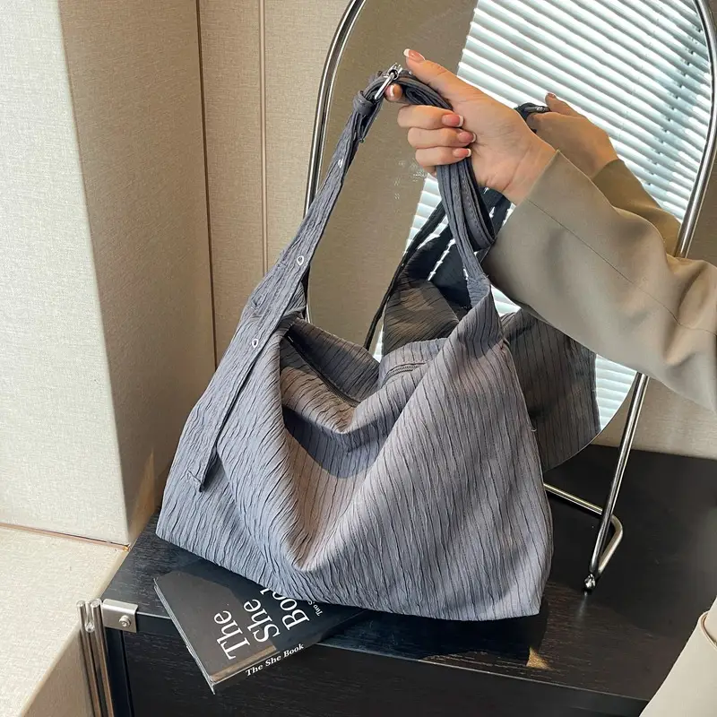 Korean Style Texture Canvas Bag Women New Size All-match Commuter Crossbody Bag - Image 2