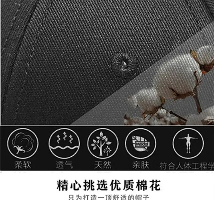 Plus Size Black Mesh Baseball Cap for Men — feature 4