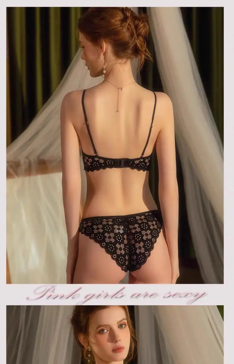 French Lace Big Chest Small Vest Bra Set — feature 12