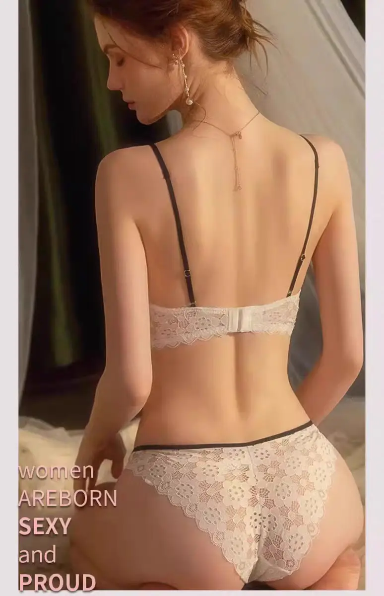 French Lace Big Chest Small Vest Bra Set — feature 2