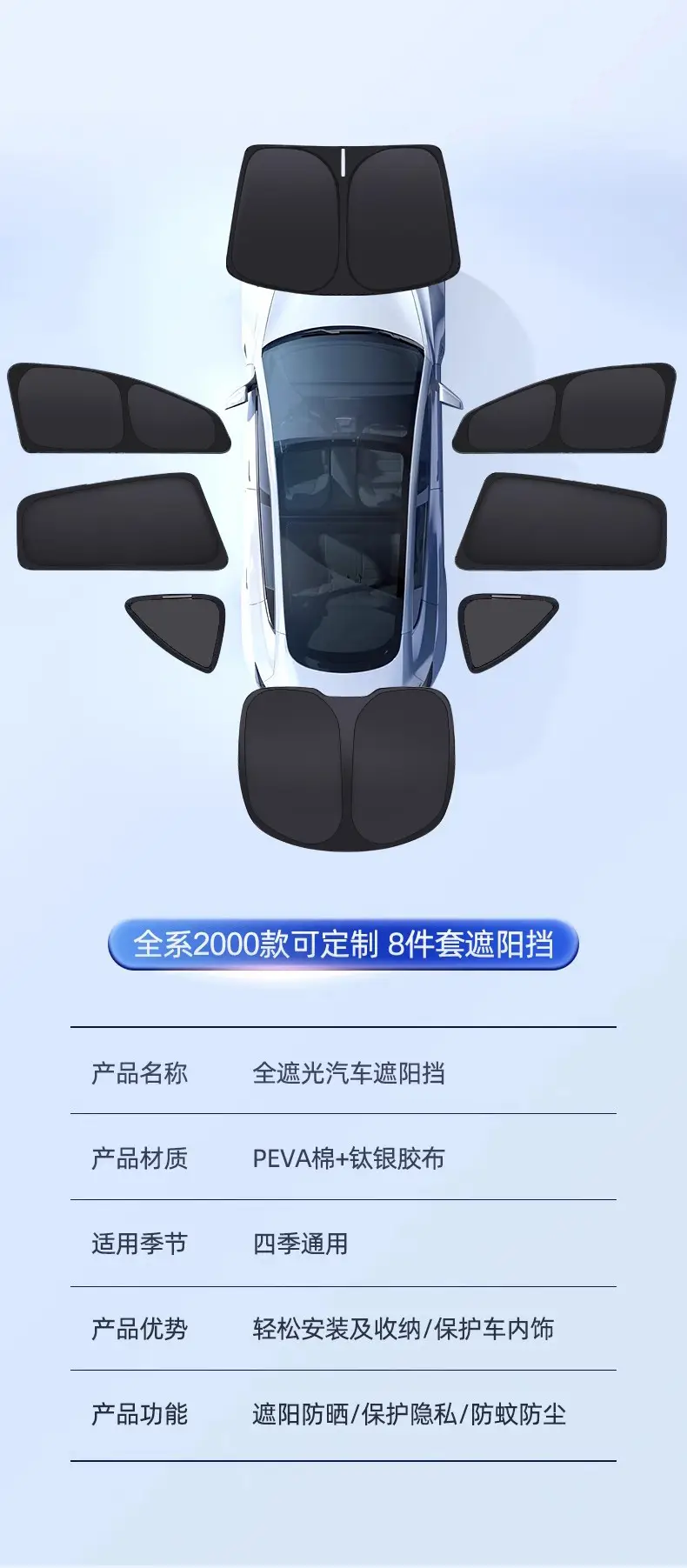 Chery Ruihu 8/9/7 Shu Xiangjia Erez E Ant Ice Cream Car Sunshade Sunscreen Privacy Curtain — feature 12