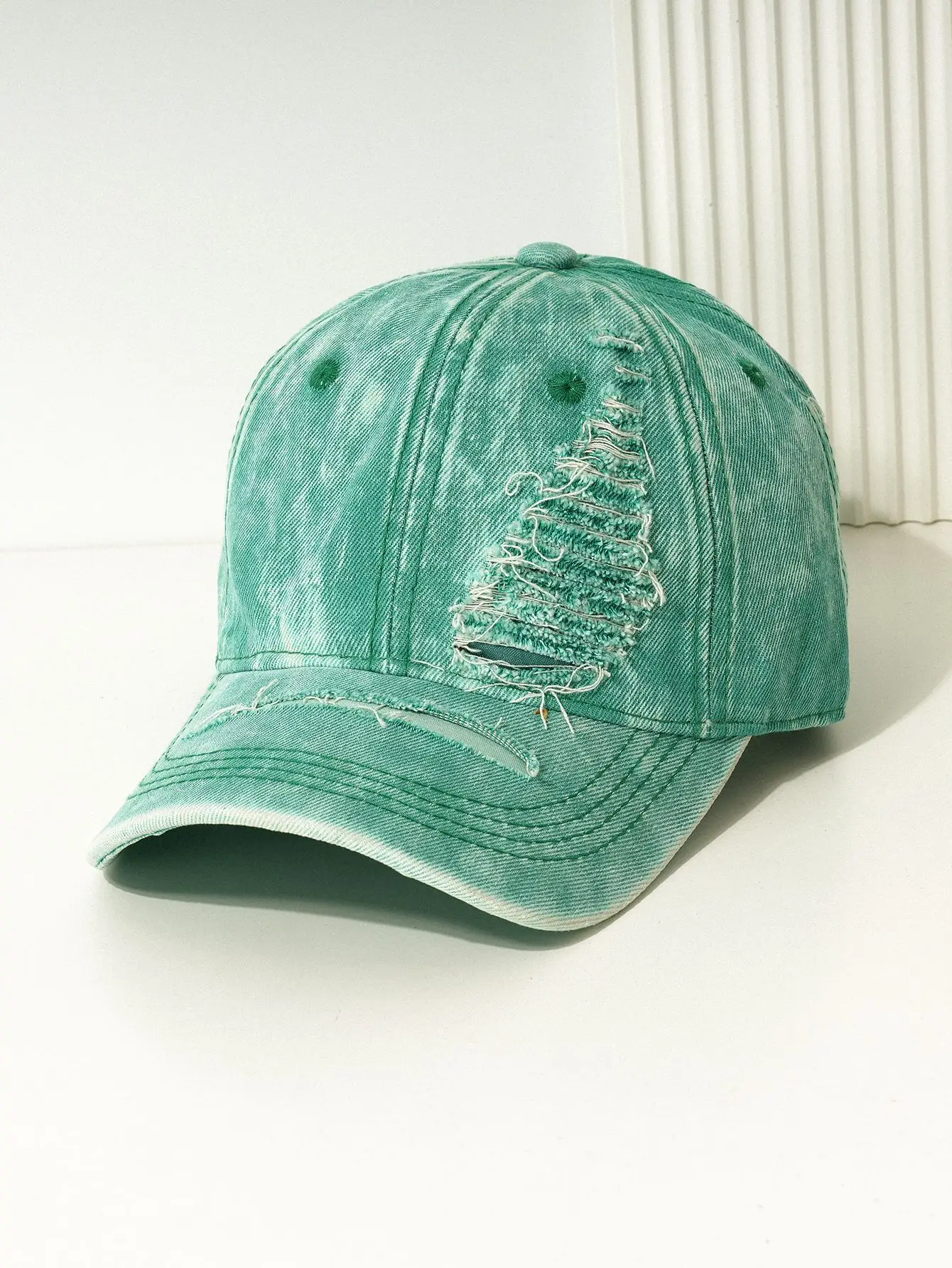 New Men's Green Wash Denim Baseball Cap — feature 3