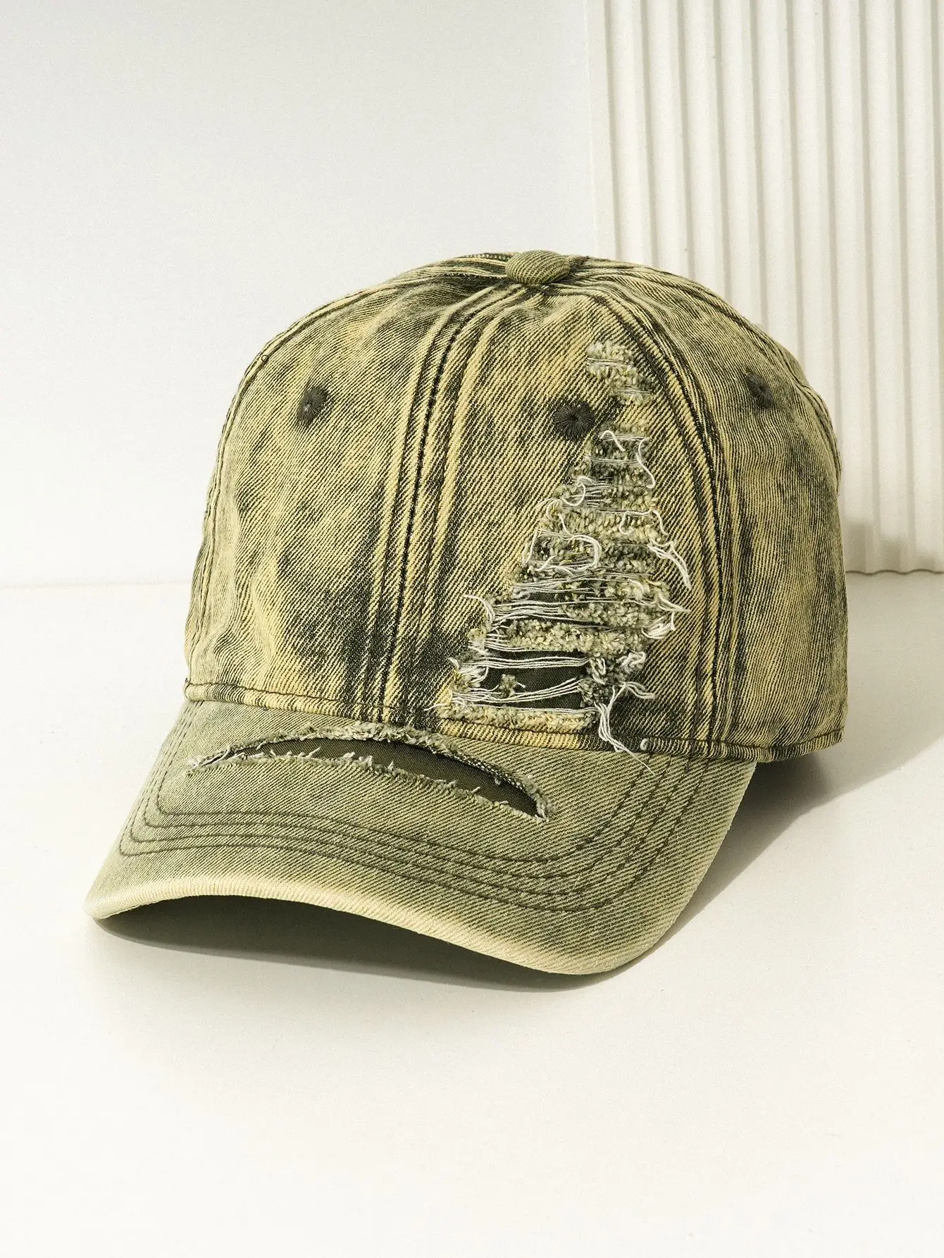 New Men's Green Wash Denim Baseball Cap — feature 9