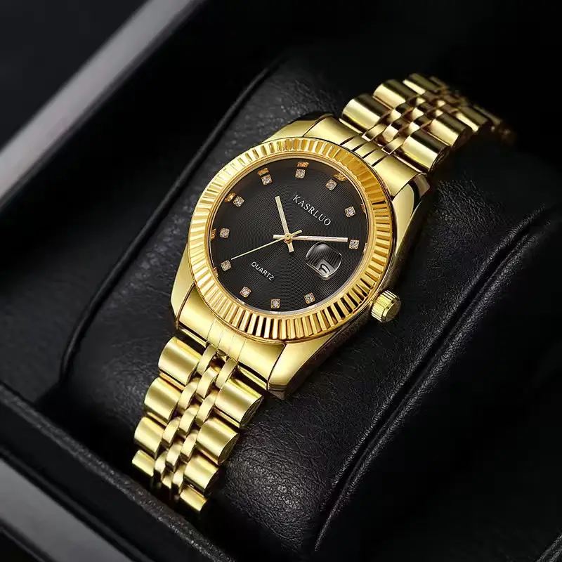 Casaro Women's Gold Silver Quartz Watch with Diamond Calendar — feature 5