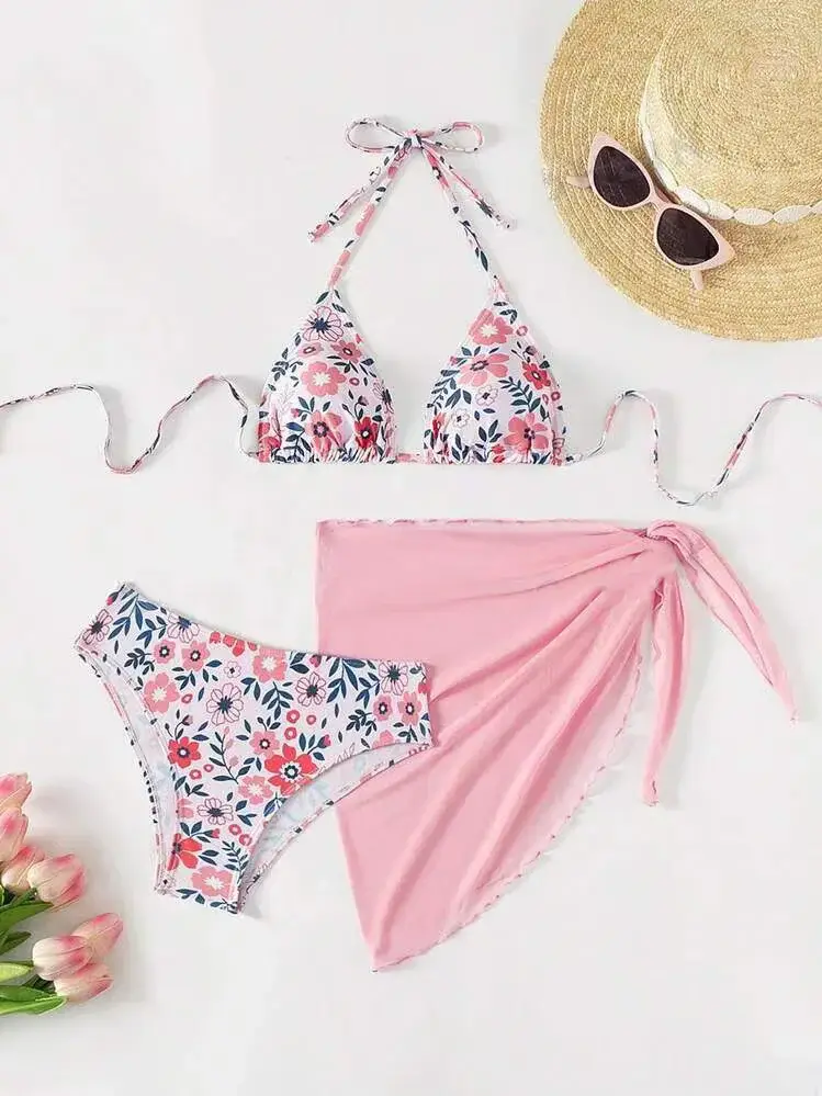 2024 Split Bikini Set for Women Blue Lace-up Swimsuit — feature 11
