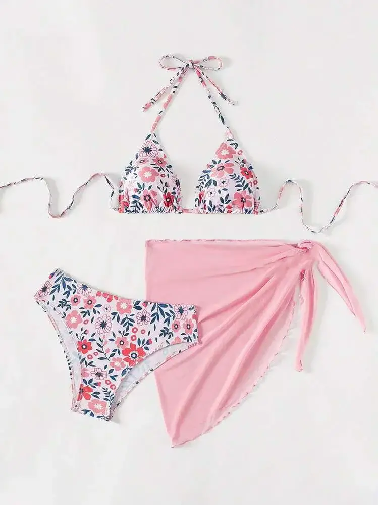 2024 Split Bikini Set for Women Blue Lace-up Swimsuit — feature 13
