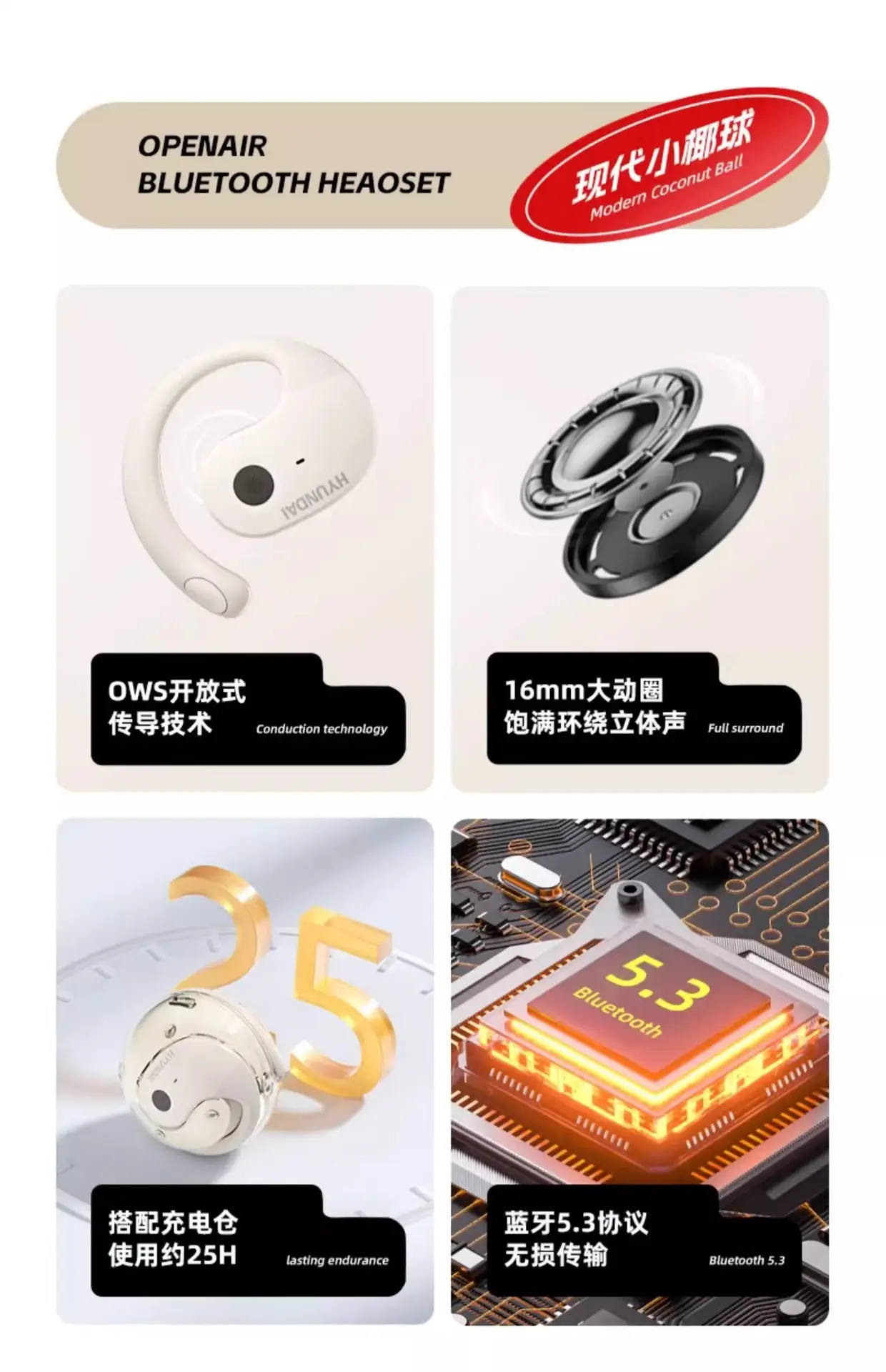 Thinkplus X15pro Wireless Bluetooth Ear Hooks — feature 3