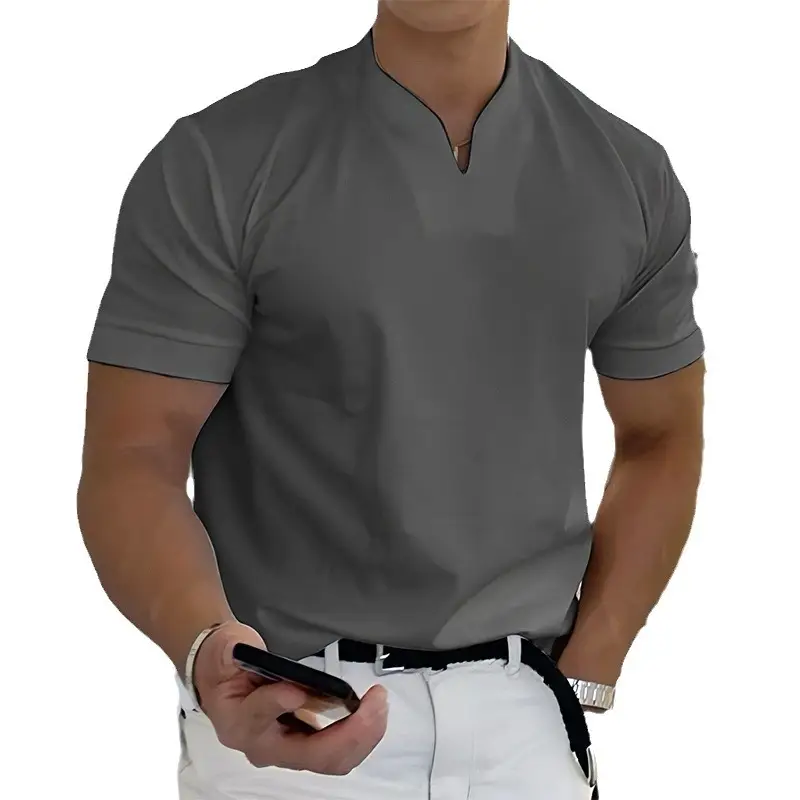 Men's Casual Fitness T-Shirt Short Sleeve Cotton - Image 13