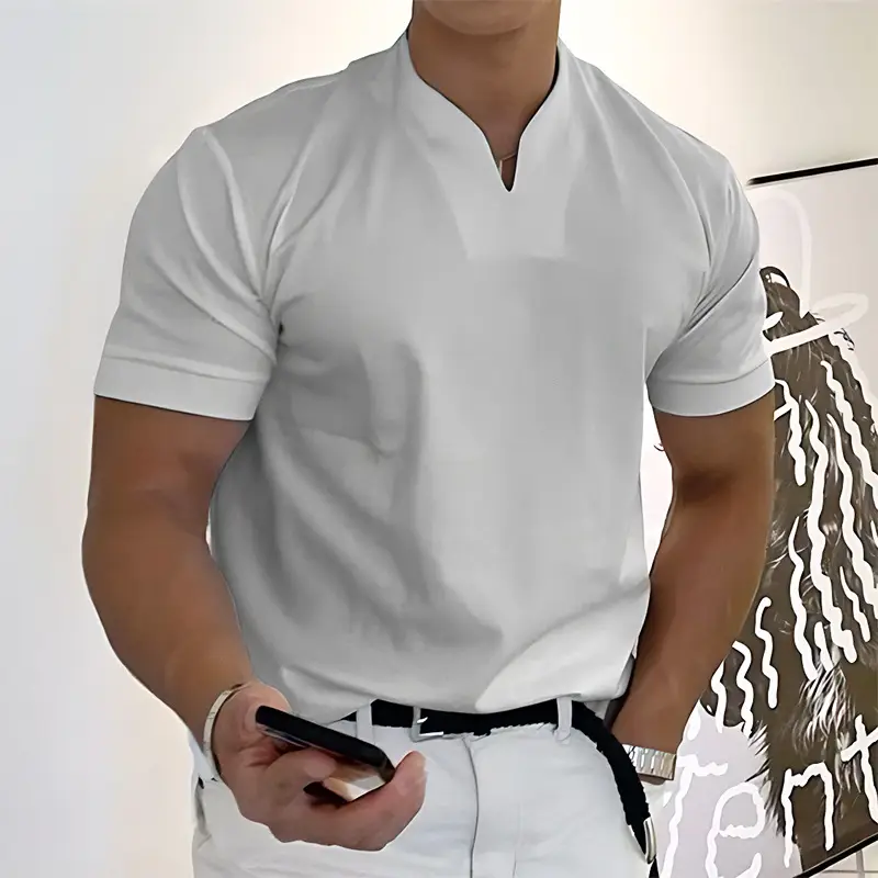 Men's Casual Fitness T-Shirt Short Sleeve Cotton - Image 5