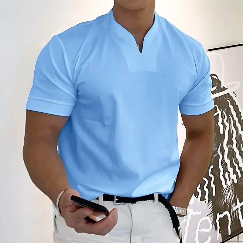 Men's Casual Fitness T-Shirt Short Sleeve Cotton - Image 7