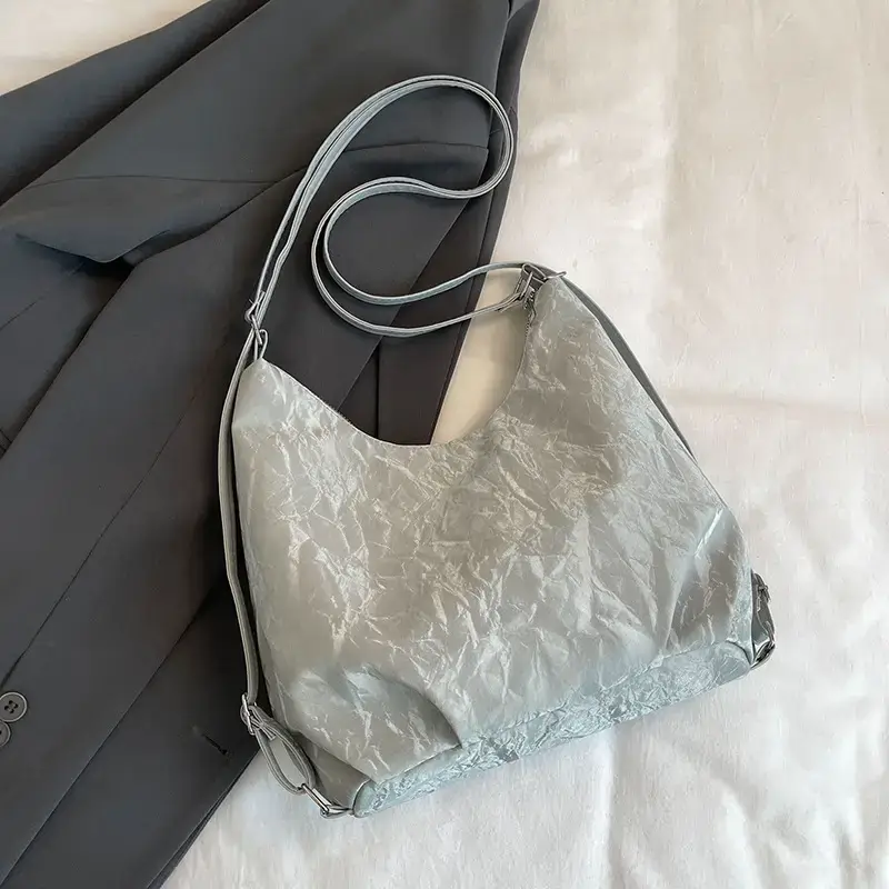 Light Blue Women's Shoulder Crossbody Bag with Bow Accents