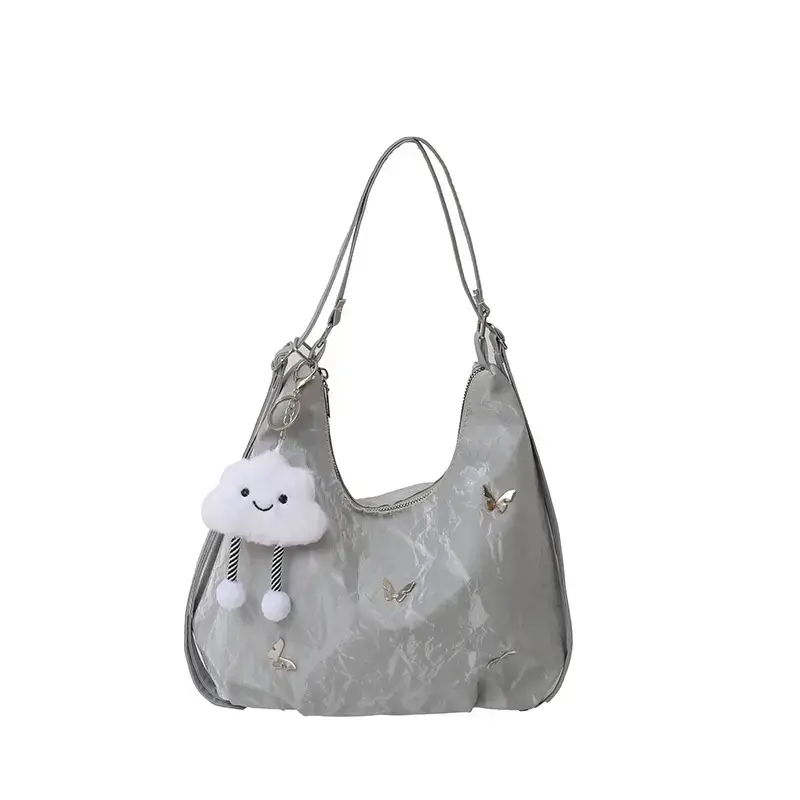 Light Blue Women's Shoulder Crossbody Bag with Bow Accents