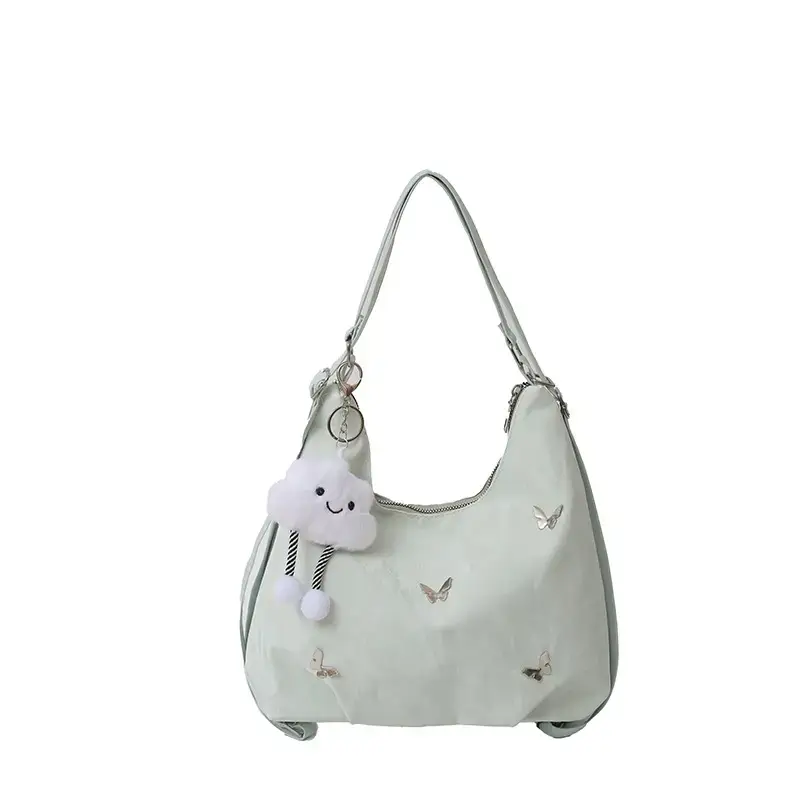 Light Blue Women's Shoulder Crossbody Bag with Bow Accents