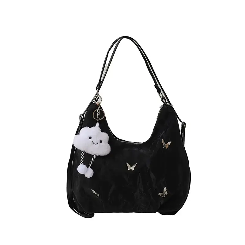 Light Blue Women's Shoulder Crossbody Bag with Bow Accents