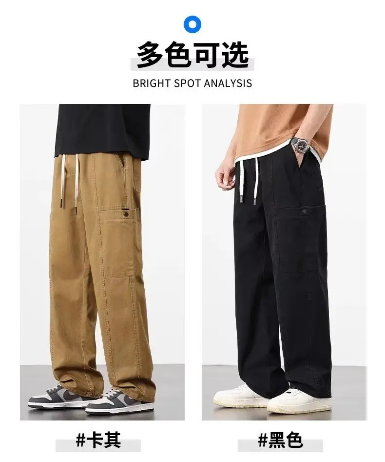 American Style Wide Leg Pants for Men Spring Autumn Loose Trendy — feature 12