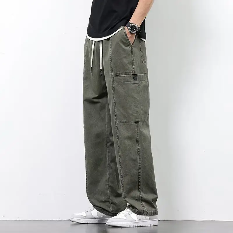 American Style Wide Leg Pants for Men Spring Autumn Loose Trendy - Image 3