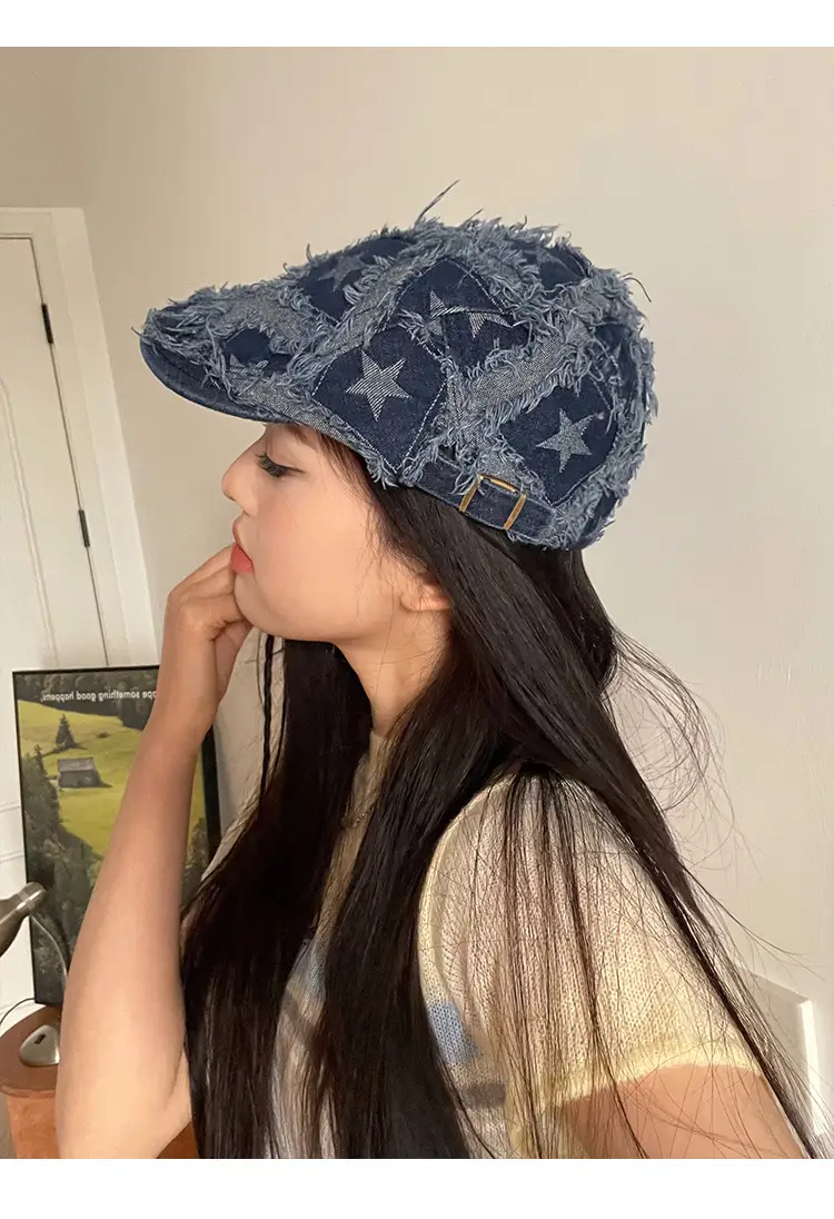 Vintage Duckbill Cap for Women Washed Distressed Y2K — feature 10
